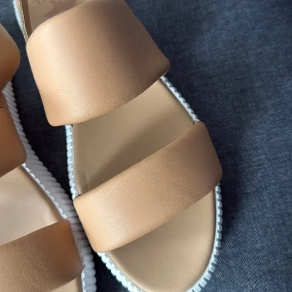 NWOT Sorel Ona Streetworks Go to Flat Sandals Women Honest Beige Sea Salt - Picture 8 of 11